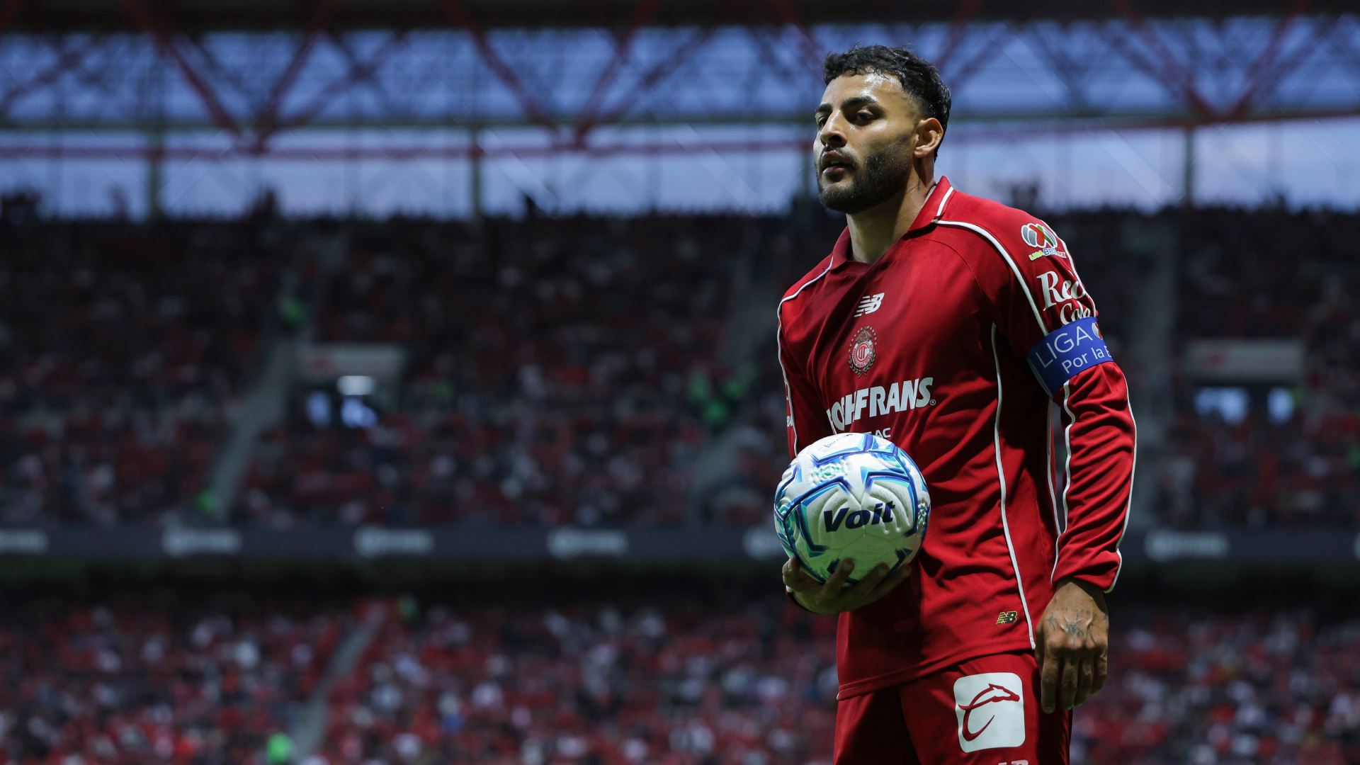 Alexis Vega, jugador del Toluca, en un partido de la Liga MX